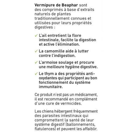 VERMIpure, comprimés aux plantes chien (15kg)