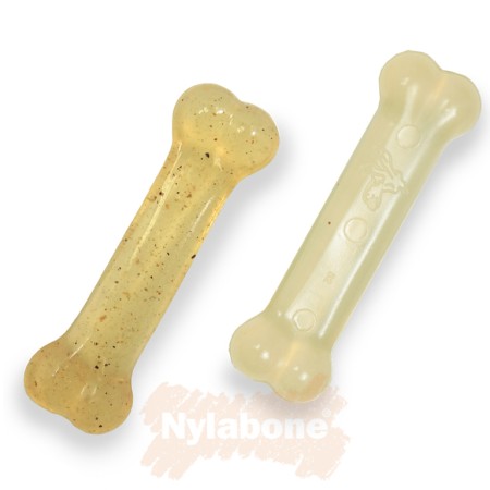 Nylabone Chicken / Beef Moderate Bone Twin Pack - X-Small