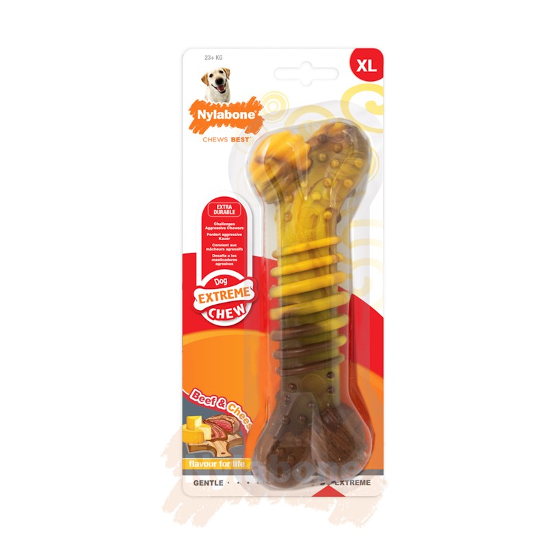 Nylabone Beef with Cheese Extreme Texture Bone