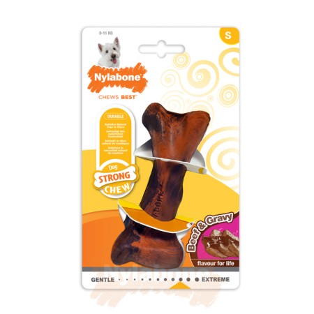 Nylabone Beef with Gravy Strong Rubber Bone