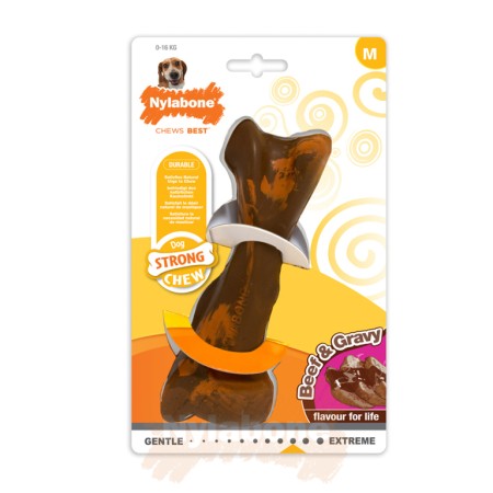 Nylabone Beef with Gravy Strong Rubber Bone