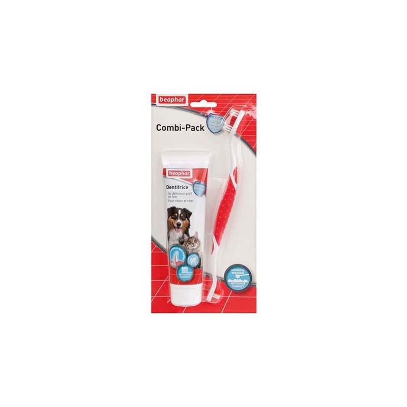 Combi-Pack pour chien et chat : dentifrice + brosse à dents