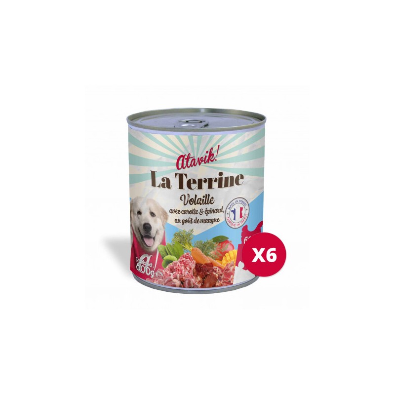 Volaille avec carotte & épinard - La Terrine pour chien Made In France - Atavik