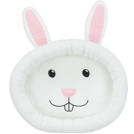 Lit douillet visage de lapin, ovale, 40 × 33 cm, blanc cassé