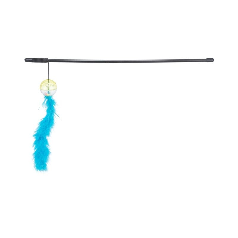 Canne à pêche avec balle hochet & plume 46cm