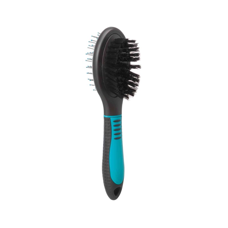 Brosse double, en plastique/nylon & poils métal, 6 × 23 cm