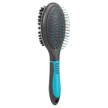 Brosse double, en plastique/nylon & poils métal, 6 × 23 cm