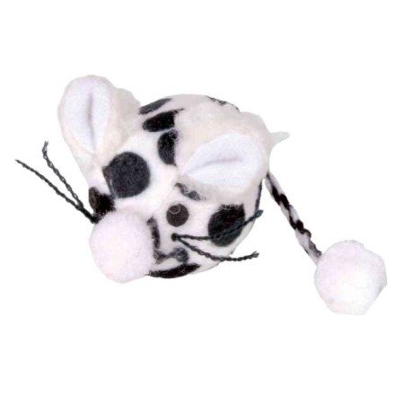 Balle souris, en peluche à courts poils, catnip, ø 4,5 cm