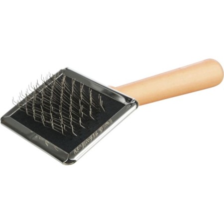 Brosse souple, poignée en bois/poils métal,