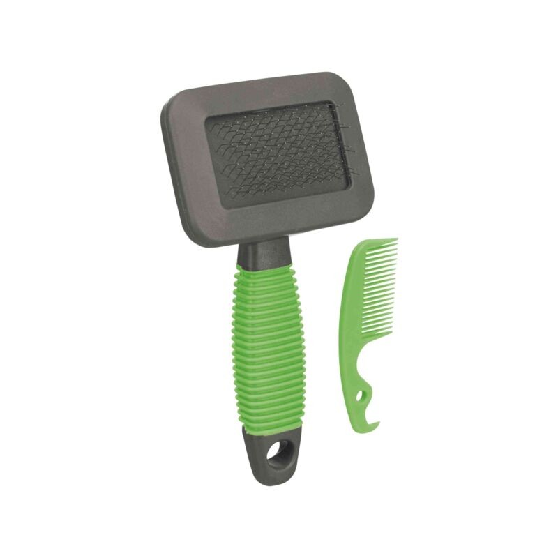 Brosse doux, en plastique/poils en métal, 7 × 13 cm