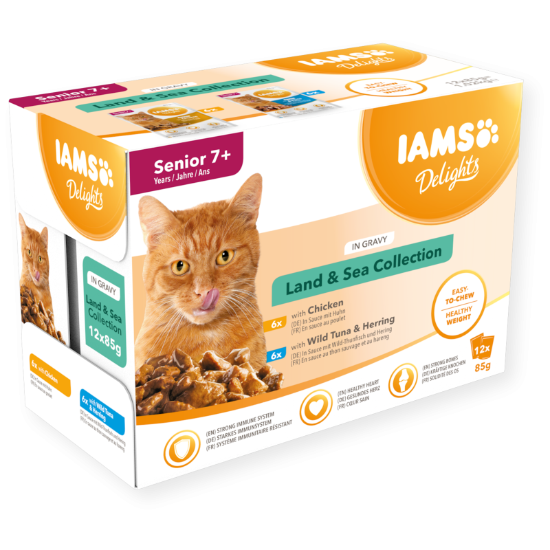 IAMS Naturally Senior Land & Sea Collection pour chat