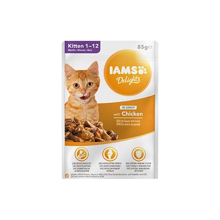 Iams - Sachet Humide en Sauce Chaton poulet 85 g