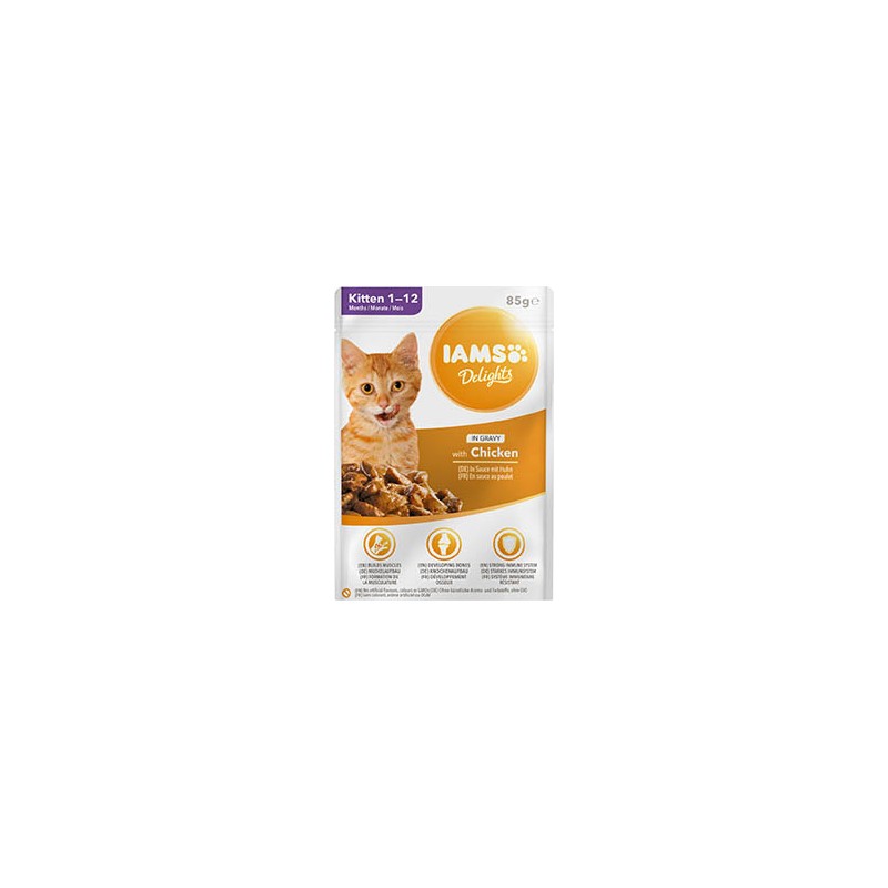 Iams - Sachet Humide en Sauce Chaton poulet 85 g