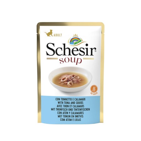 Schesir Thon Sauvage et Calmars en Soupe 85g en Sachet