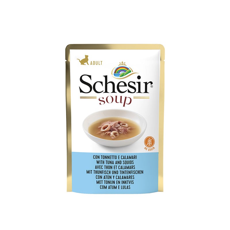 Schesir Thon Sauvage et Calmars en Soupe 85g en Sachet