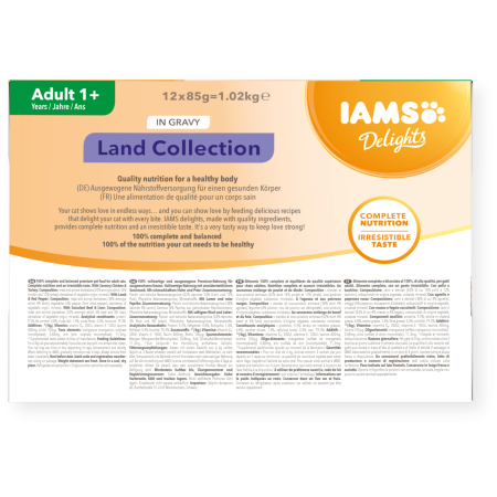 IAMS Delights Collection Terre en Sauce - Une Saveur Irrésistible pour Votre Chat Adulte