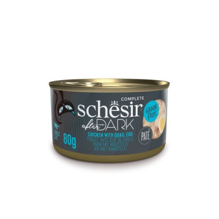 Schésir After Dark: Filets de Poulet à l'Œuf de Caille en Bouillon - Nourriture Humide pour Chat, 80g