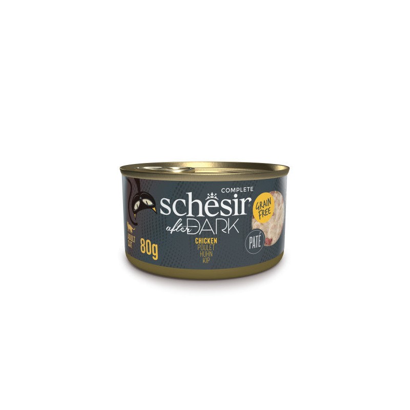 Poulet en Pâté Schesir 80g - Nourriture pour Adultes, Gamme After Dark