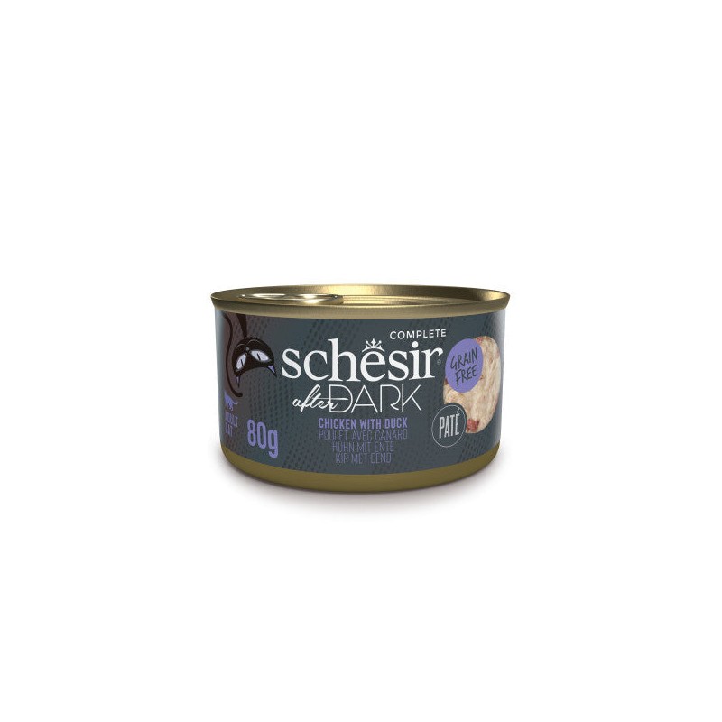 Schesir After Dark Poulet avec Canard en Pâté 80g - Nourriture de Haute Qualité pour Chat