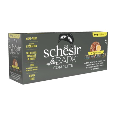 Multipack Filets Wholefood After Dark de Schesir 12x80g - Variété Culinaire pour Chats