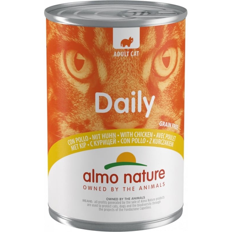 Almo Nature Daily Poulet Sans Céréales 400g - Nourriture Complète pour Chats