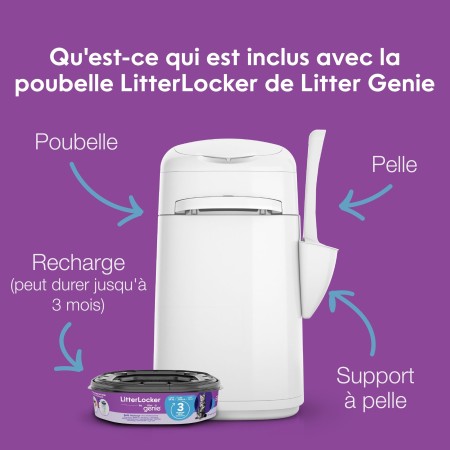 Poubelle à Litière LitterLocker Litter Genie avec Recharge - Contrôle des Odeurs