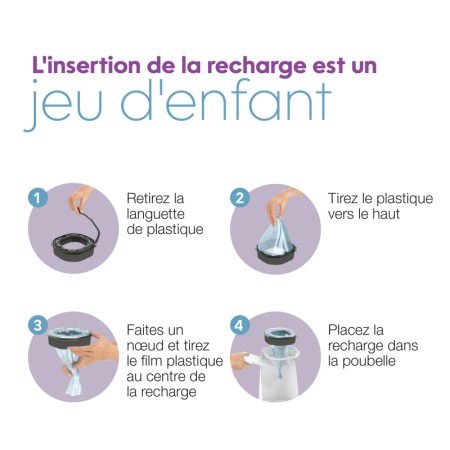 Recharge Octogonale pour Poubelle LitterLocker et Fashion - Bloque Odeurs 3 Mois