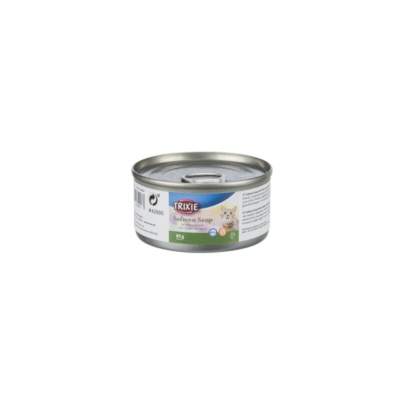 Salmon Soup pour Chats au Poulet et Saumon - Snack Liquide Enrichi en Taurine, 80g