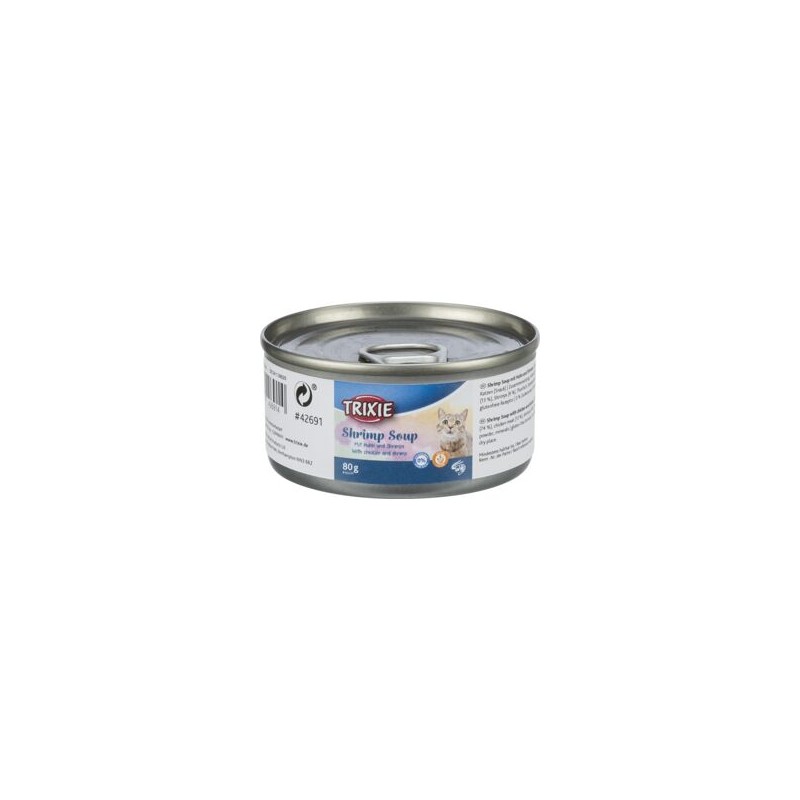 Shrimp Soup pour Chats - Snack Liquide au Poulet et Crevettes, Enrichi en Taurine, 80g