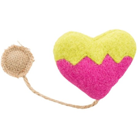 Coeur avec Catnip pour Chats - Jouet en Tissu Craquant, 8 cm/18 cm