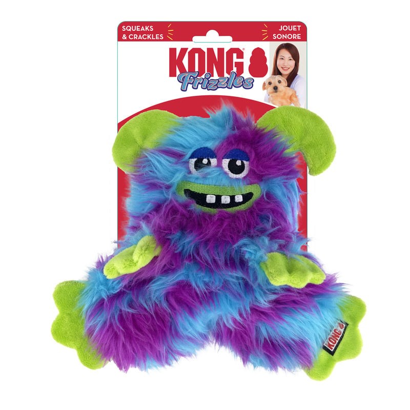 KONG Frizzles Razzle M - Jouet en Peluche Monstre pour Chiens Moyens