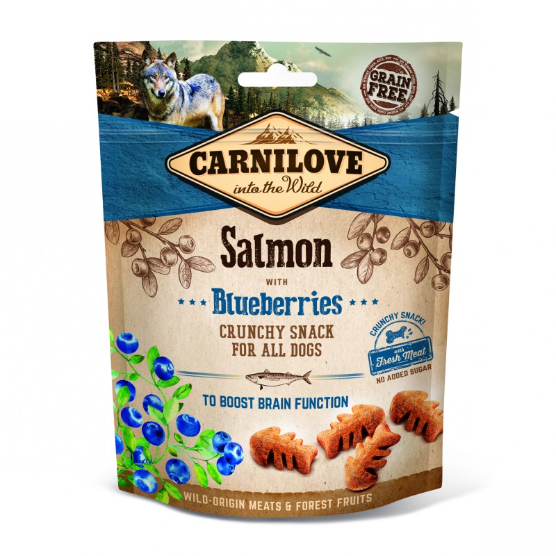 Friandises pour Chiens Carnilove - Saumon Croquant aux Myrtilles, 200g