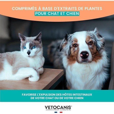 Vetocanis Comprimés Anti-Vers pour Chien et Chat - 30 Comprimés