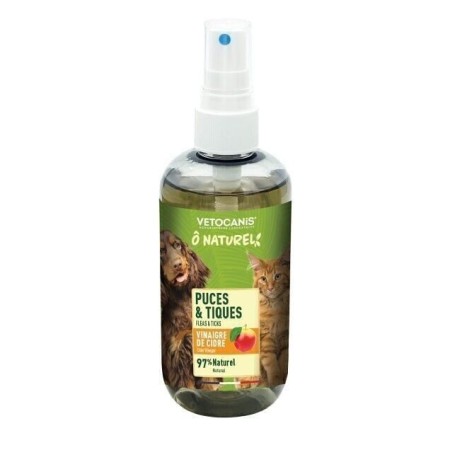 Spray Vetocanis Puces & Tiques au Vinaigre de Cidre pour Chiens et Chats - 250ml