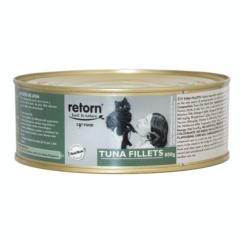 Nourriture Humide Naturelle au Filet de Thon pour Chats - RETORN 800g