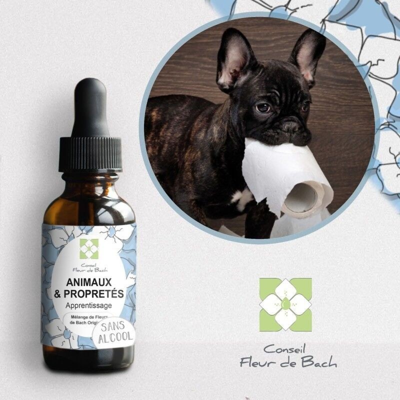 Fleurs de Bach pour Animaux et Propreté Sans Alcool - Solution Naturelle 30 ml